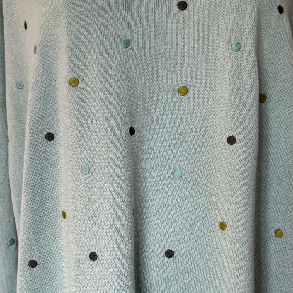 NWT J. Jill Polka Dot Sweater Robin’s Egg Blue size Large Tall - Picture 4 of 13